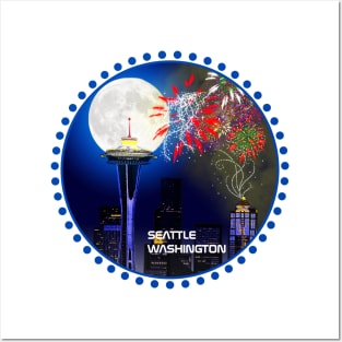 Seattle Washington Skyline Posters and Art